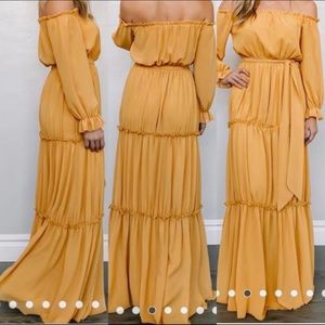 Baltic Born Yellow Mustard Boho Maxi Dress